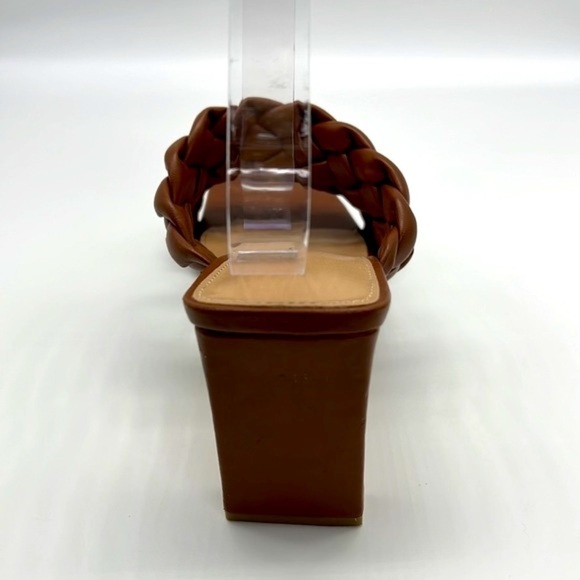 BCBGENERATION- Brown Braided Sounder Square Slip On Open Toe Sandals Size 8.5 - Picture 5 of 14